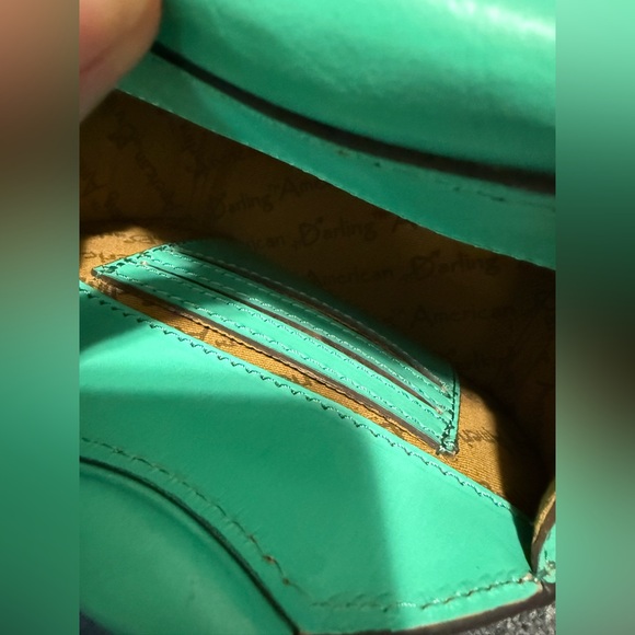 American Darling Turquoise Floral Hand Tooled Embossed Leather Handbag NWT - Picture 9 of 11